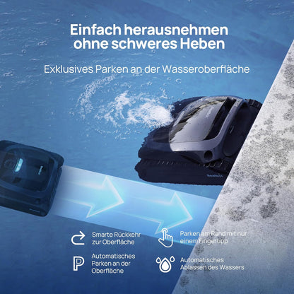 Modo Living Beatbot AquaSense 2 Akku Poolroboter, Boden & Wand, Wasserlinie doppelt, bis 300m2, Midnight Blue