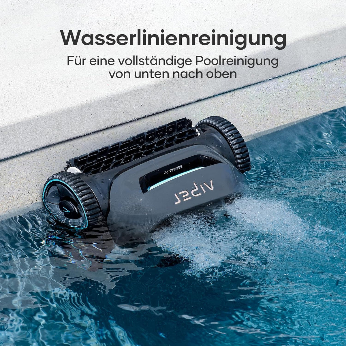 Modo Living AIPER ZT6002 Poolroboter, Quad-Motor, WavePath, 3 Modi, Kabellos, Boden & Wand, bis 150m2