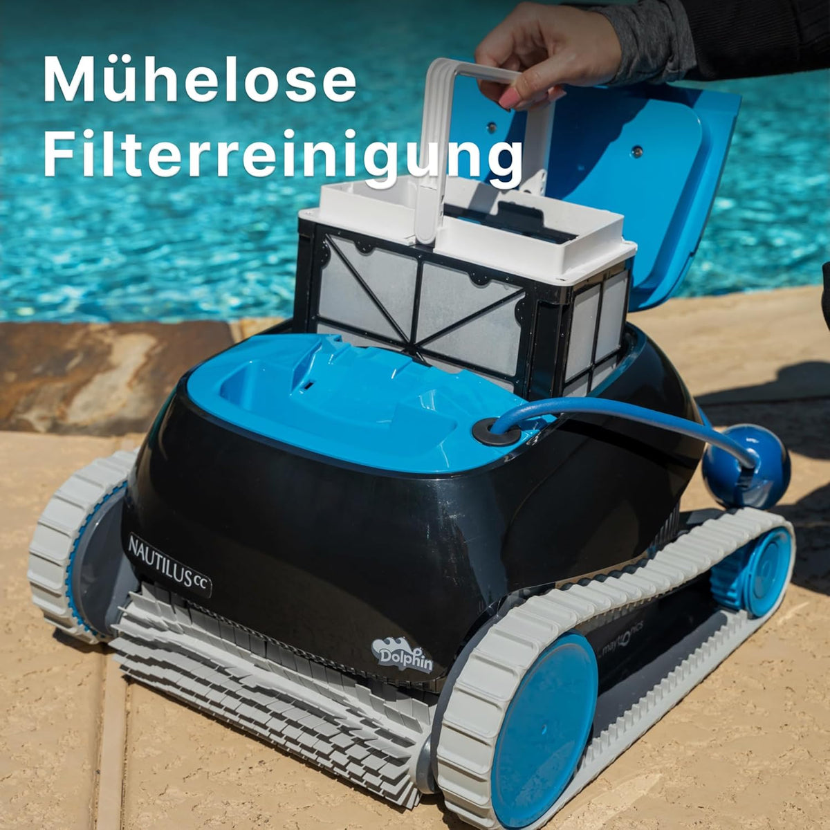 Modo Living Dolphin Nautilus CC Poolroboter mit Kabel, Boden- und Wandreinigung, energiesparend, für Einbaupools bis 10 m
