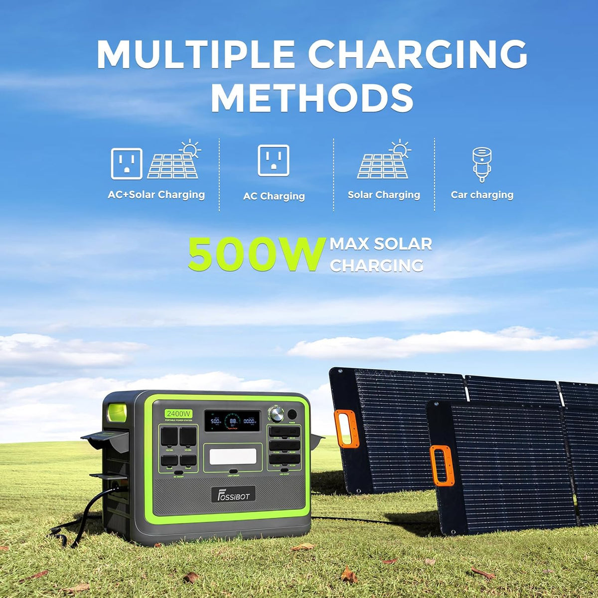 Modo Living FOSSiBOT F2400 Powerstation 2048Wh, 2400W (4800W Peak), 3 AC Ausgänge