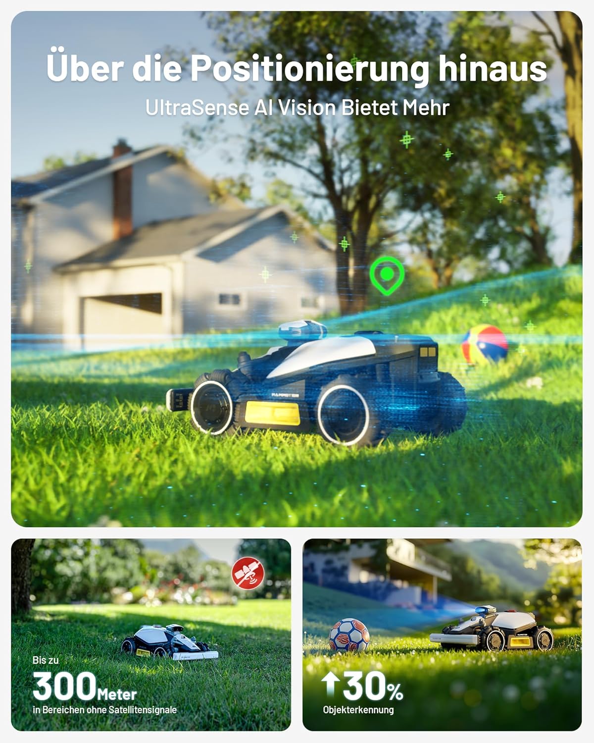 Modo Living LUBA mini AWD 800, 800m2, Ohne Kabel, NetRTK+Vision, 4G, 80% Steigung
