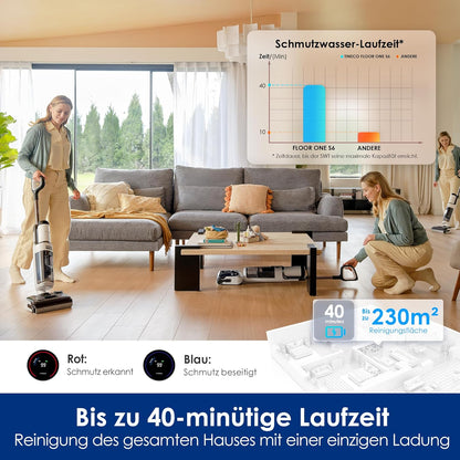 Modo Living Tineco S6, 70°C Selbstreinigung, Flachdesign, 40 Min Laufzeit