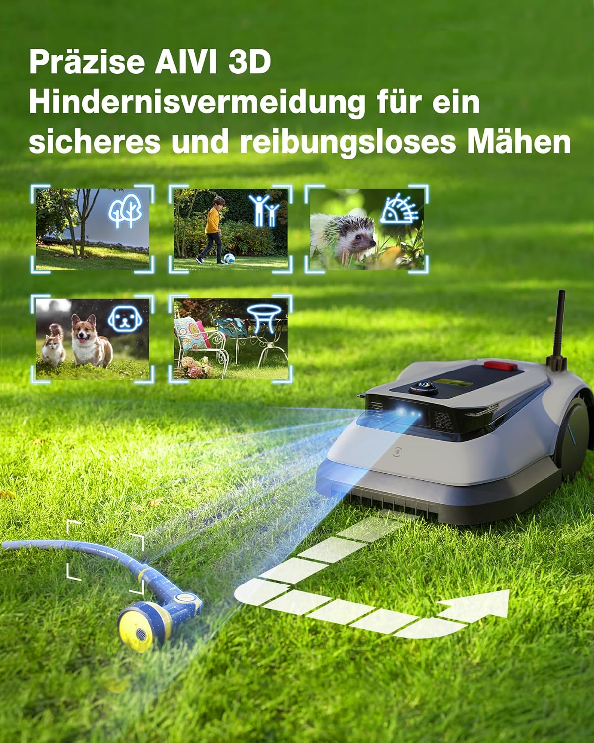 Modo Living GOAT G1-800 Mähroboter 800 m2, ohne Kabel, GPS & Hindernisvermeidung