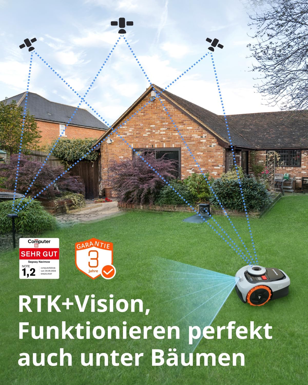 Modo Living i105E Mähroboter 500 m2, RTK+Vision, Igelschutz & KI