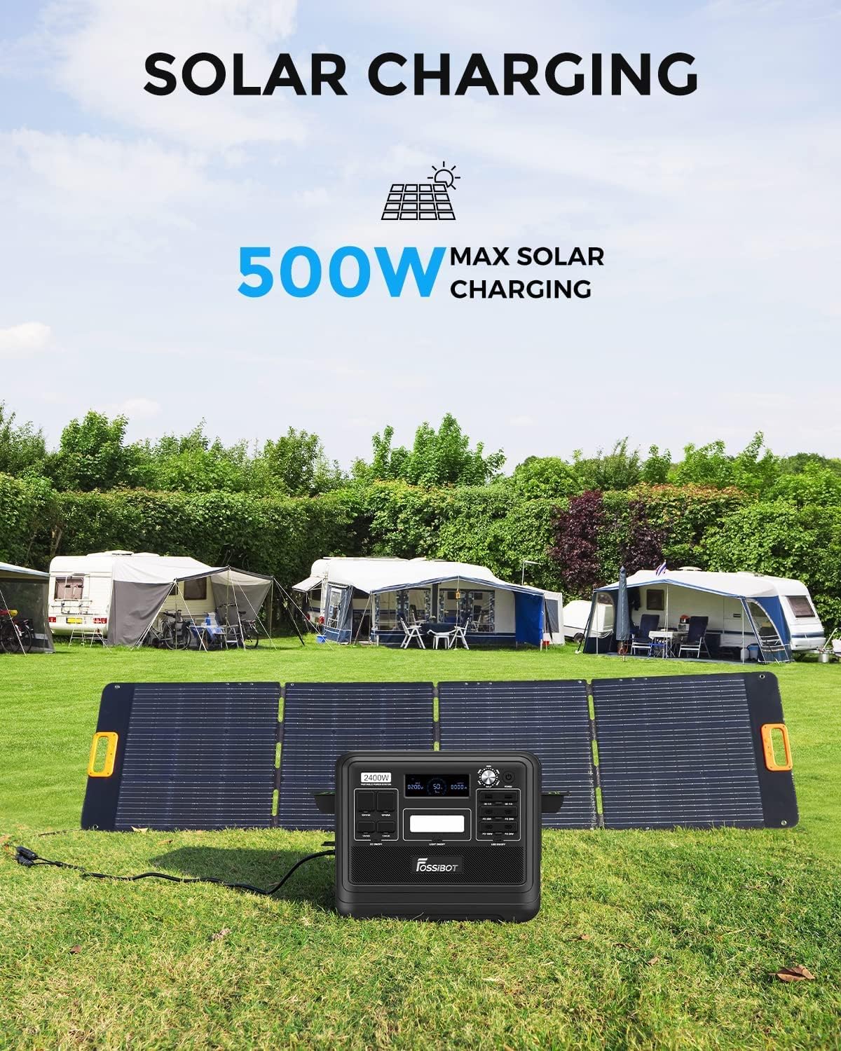 Modo Living FOSSIBOT F2400 Solargenerator 2048Wh, 2400W (4800W Peak), AC-Ausgänge