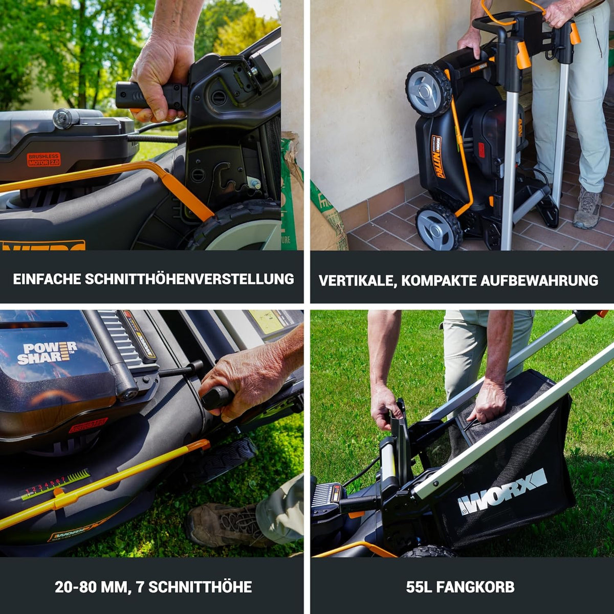 Modo Living WG749E Akku-Rasenmäher 40V, 46 cm, Radantrieb & Akku-Set