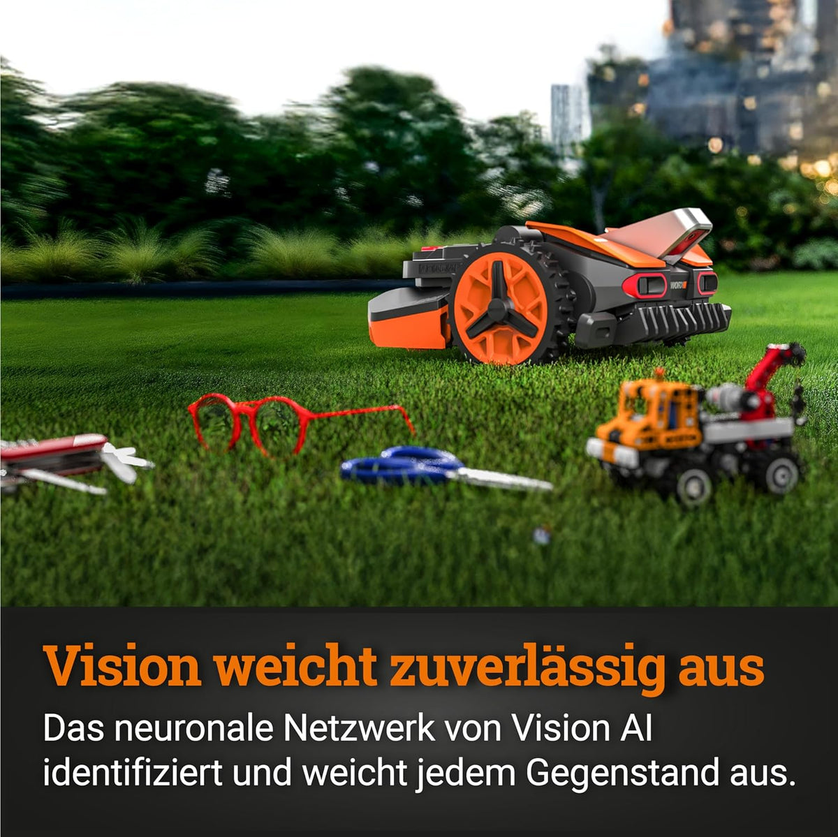 Modo Living Vision L1600 Mähroboter 1600 m2 ohne Kabel, KI & Igelschutz