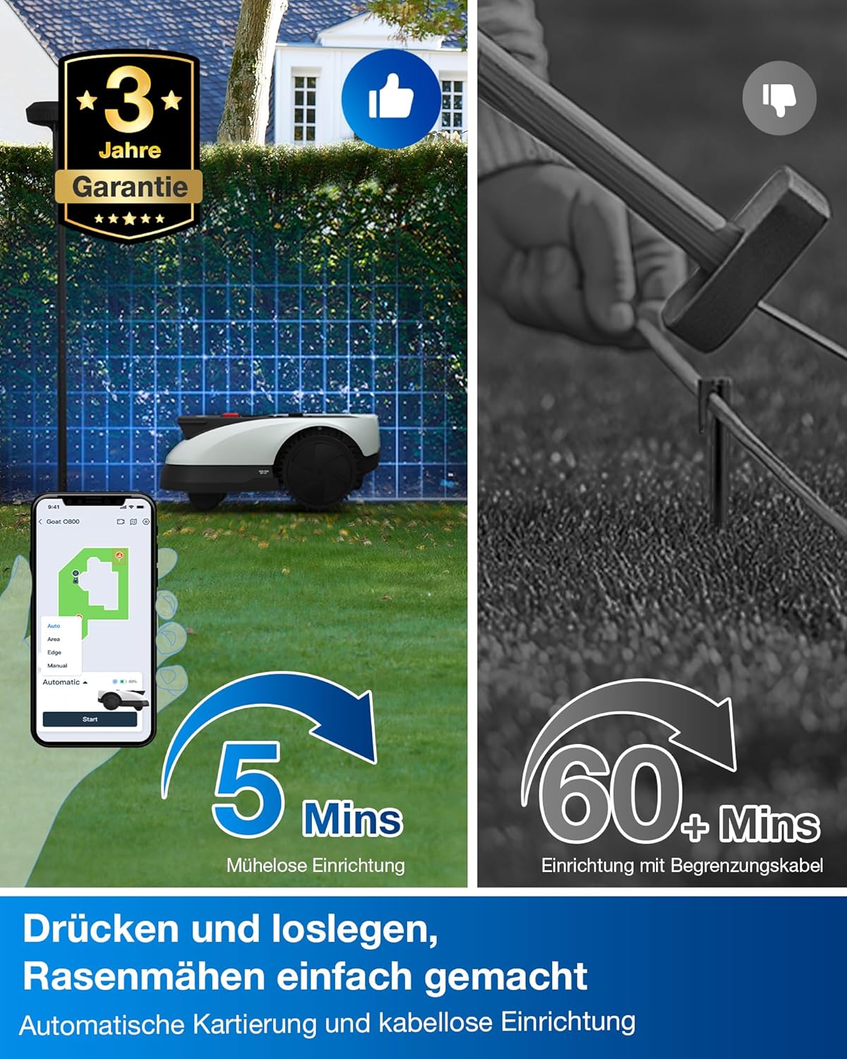 Modo Living Goat O500 Mähroboter 500 m2, LiDAR & ohne Kabel