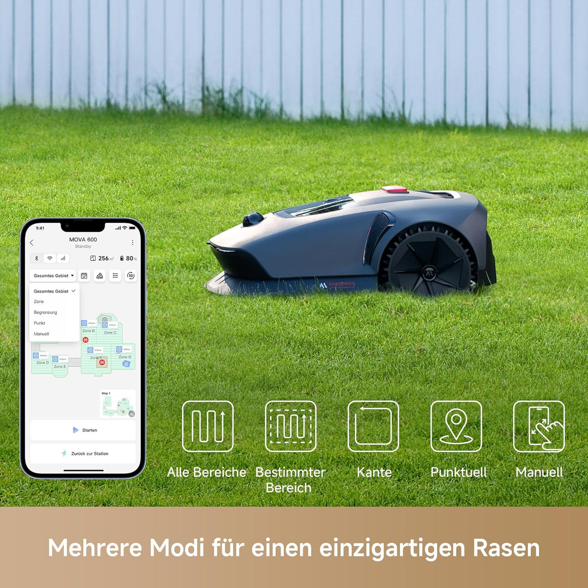 Modo Living 600 Mähroboter 600 m2, 3D-LiDAR & App-Steuerung