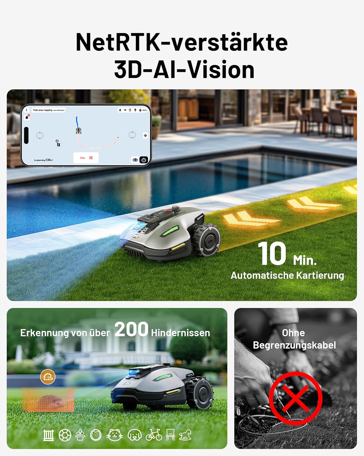 Modo Living YUKA und YUKA mini Serie Mähroboter (YUKA mini 700+Garage)