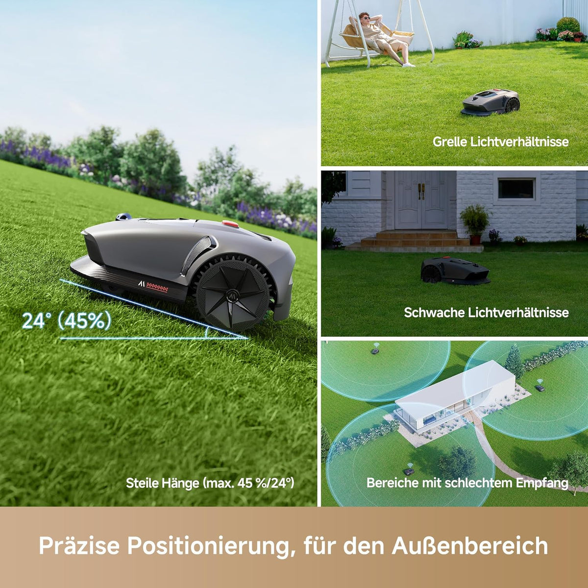 Modo Living 600 Mähroboter 600 m2, 3D-LiDAR & App-Steuerung