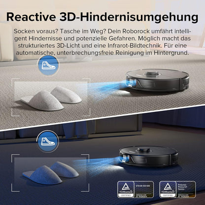 Modo Living Roborock S8, 6000Pa, Doppelbürste, 3D Hindernisvermeidung, Alexa-kompatibel, Tierhaare