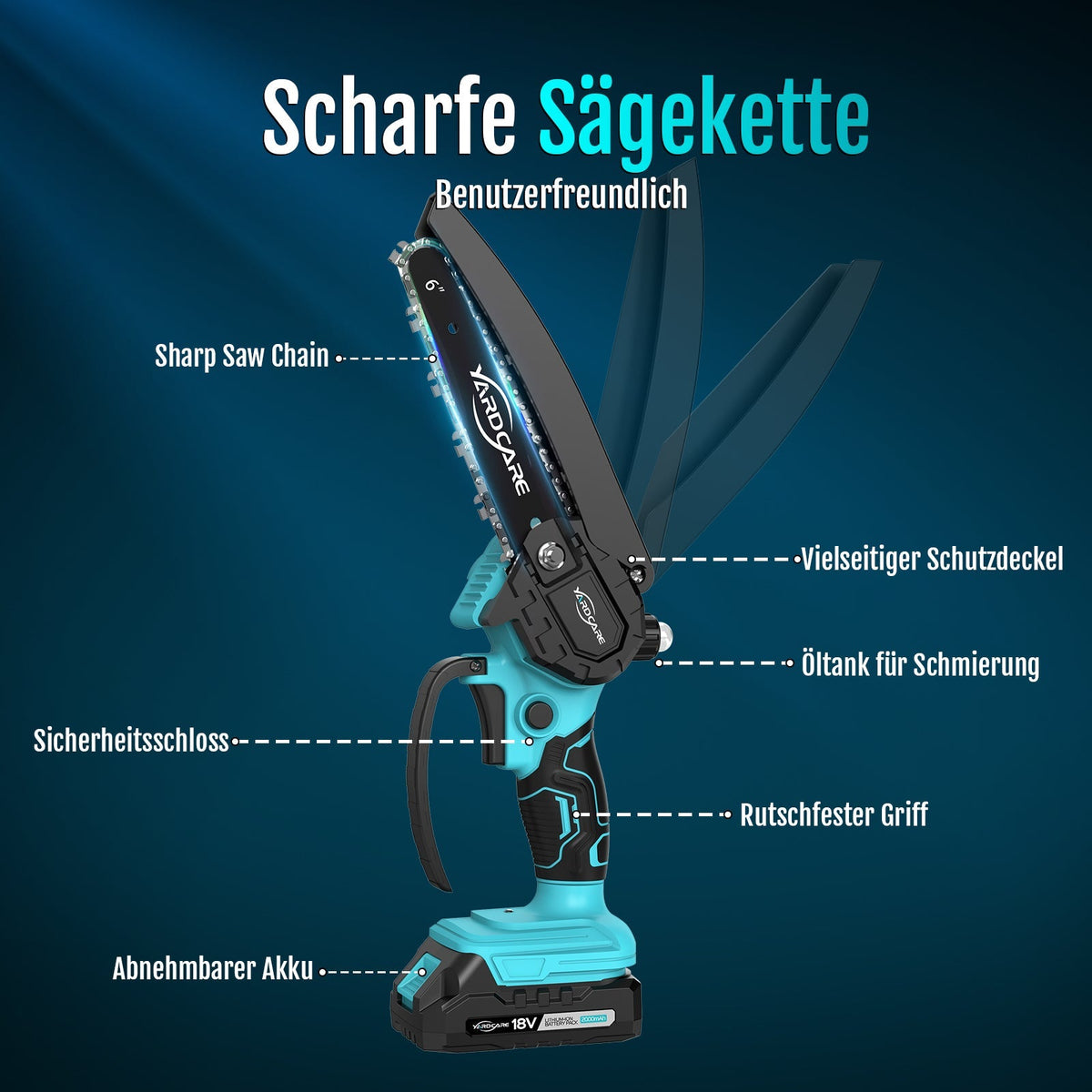 Modo Living YARDCARE 6" bürstenlose Akku-Kettensäge
