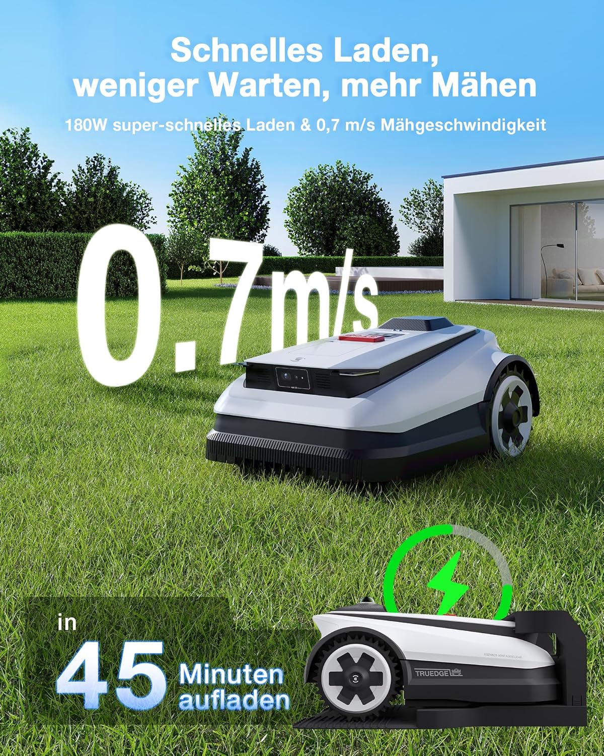 Modo Living Goat A1600 RTK Mähroboter, 1600m2, 330mm Schnitt, LiDAR RTK+Vision, 50% Steigung, Ohne Kabel