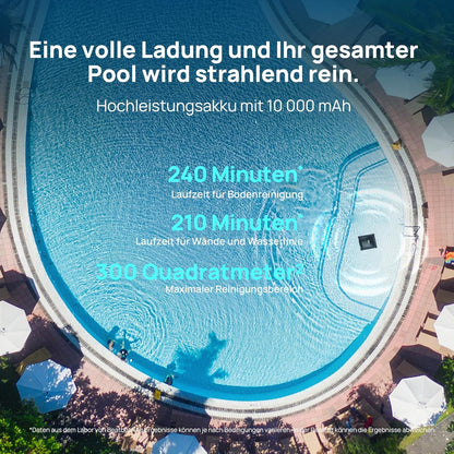 Modo Living Beatbot AquaSense 2 Akku Poolroboter, Boden & Wand, Wasserlinie doppelt, bis 300m2, Midnight Blue