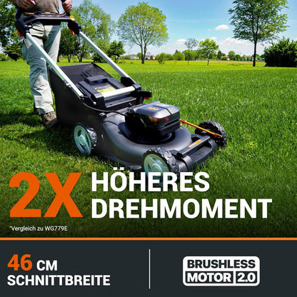 Modo Living WG749E Akku-Rasenmäher 40V, 46 cm, Radantrieb & Akku-Set