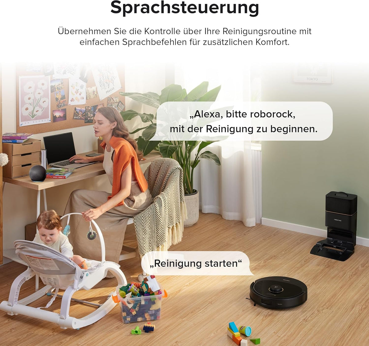 Modo Living Roborock Q8 Max+, 5500Pa, DuoRoller, 2.5L Staubbeutel, 350ml Wassertank, LiDAR Navigation