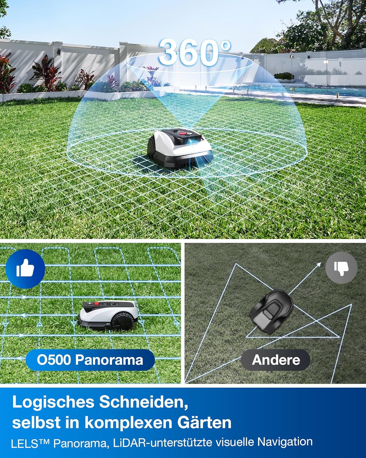 Modo Living Goat O500 Mähroboter 500 m2, LiDAR & ohne Kabel