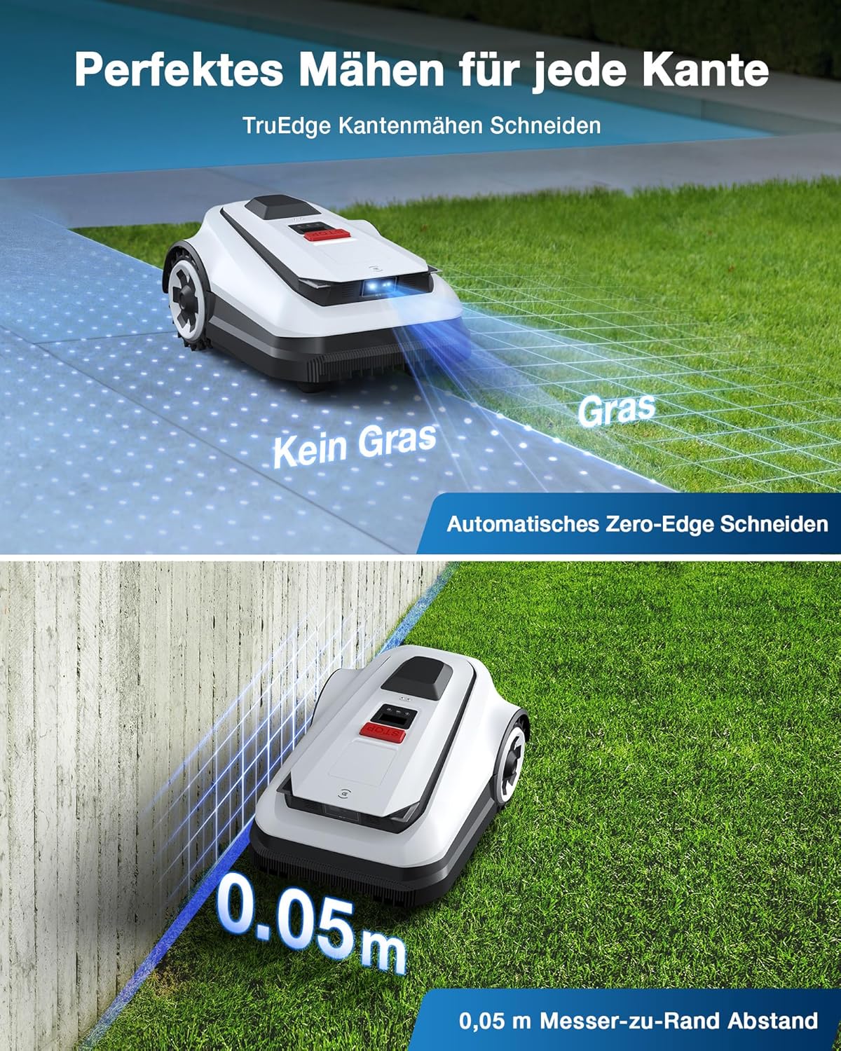 Modo Living Goat A1600 RTK Mähroboter, 1600m2, 330mm Schnitt, LiDAR RTK+Vision, 50% Steigung, Ohne Kabel