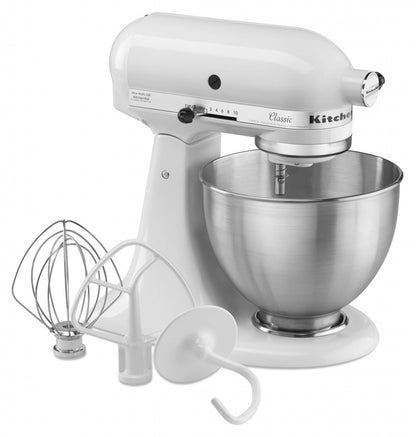 KitchenAid 4,3 L 5K45SS Classic Küchenmaschine Set 2 + Schüssel 4,8 L + Spritzschutz