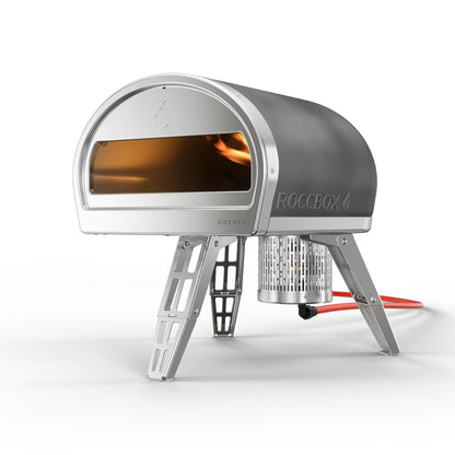Gozney Roccbox Pizzaofen mit Abdeckhaube, Frontablage und Roccbox Pizzawender