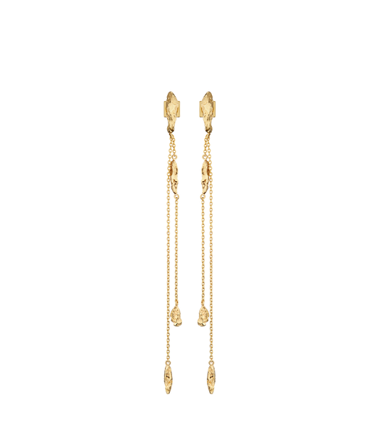 Lange Ohrringe Eroz - Goldedition 24 Karat vergoldet