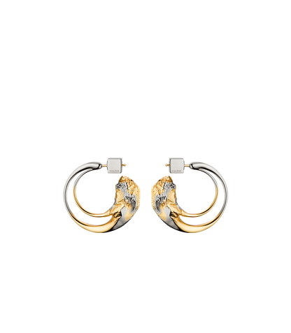 Creolen Eroz - Duo Palladium und Vergoldung mit 24 karätigem Gold