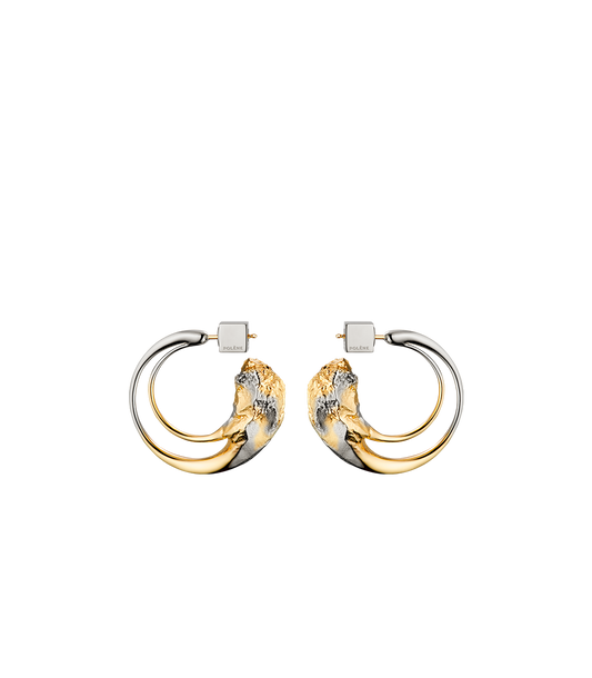 Creolen Eroz - Duo Palladium und Vergoldung mit 24 karätigem Gold
