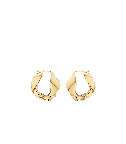 Gewellte Creolen Éole - Goldedition 24 Karat vergoldet