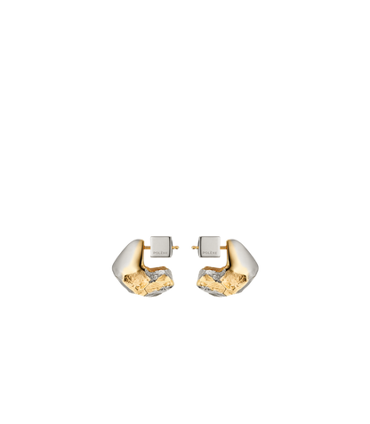 Ohrstecker Eroz - Duo Palladium und Vergoldung mit 24 karätigem Gold
