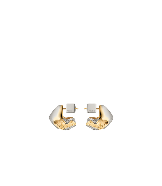 Ohrstecker Eroz - Duo Palladium und Vergoldung mit 24 karätigem Gold