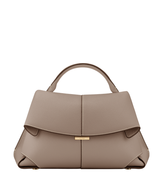 Mokki - Taupe Genarbtes Leder