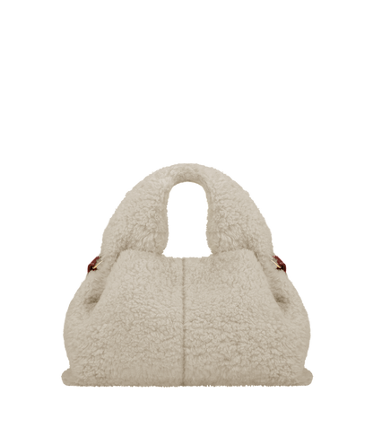 Numéro Neuf Mini - Flauschige Stricktasche Ecru