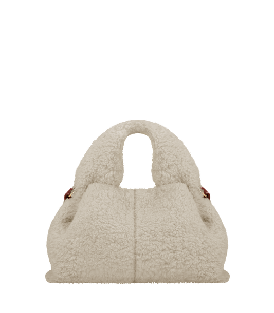 Numéro Neuf Mini - Flauschige Stricktasche Ecru