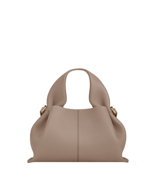 Numéro Neuf Mini - Taupe Genarbtes Leder