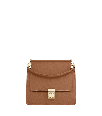 Numéro Sept Mini - Camel Genarbtes Leder