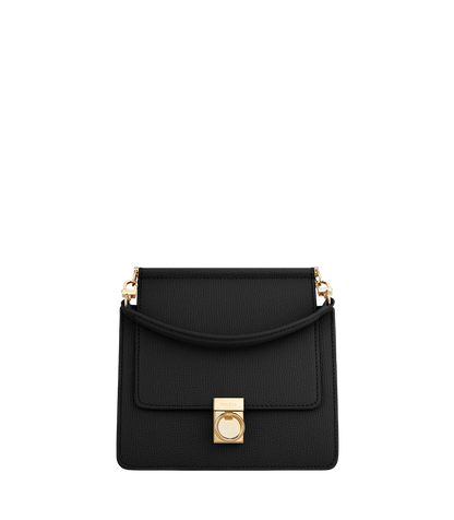 Numéro Sept Mini - Schwarz Genarbtes Leder