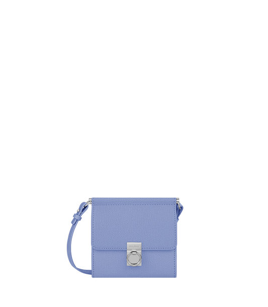 Crossbody Portemonnaie Numéro Sept – Lavender Genarbtes Leder