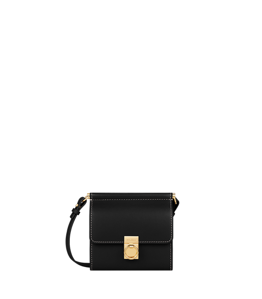 Crossbody Portemonnaie Numéro Sept - Schwarz Glattes Leder