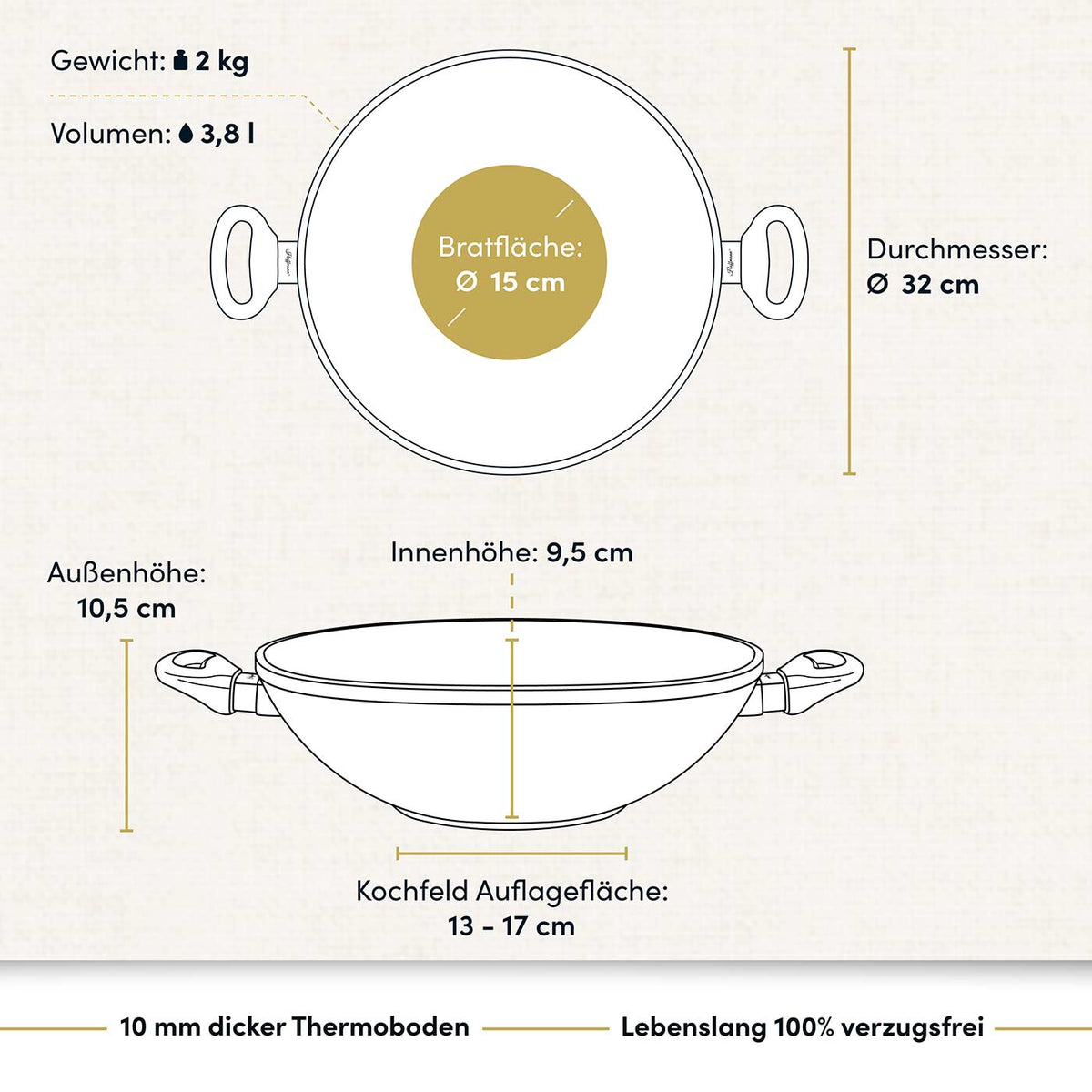 Wok Ø 32 cm I Deckel optional
